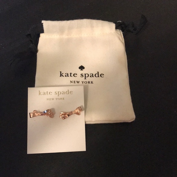 kate spade Jewelry - Kate spade bow earring studs. 14k gold fill